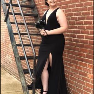 Mori Lee size 8 gown with train and beaded back